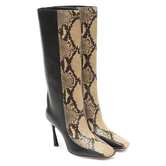 Jimmy Choo Mabyn 85 Leather Heeled Knee-High Boots - Picture 4 of 17